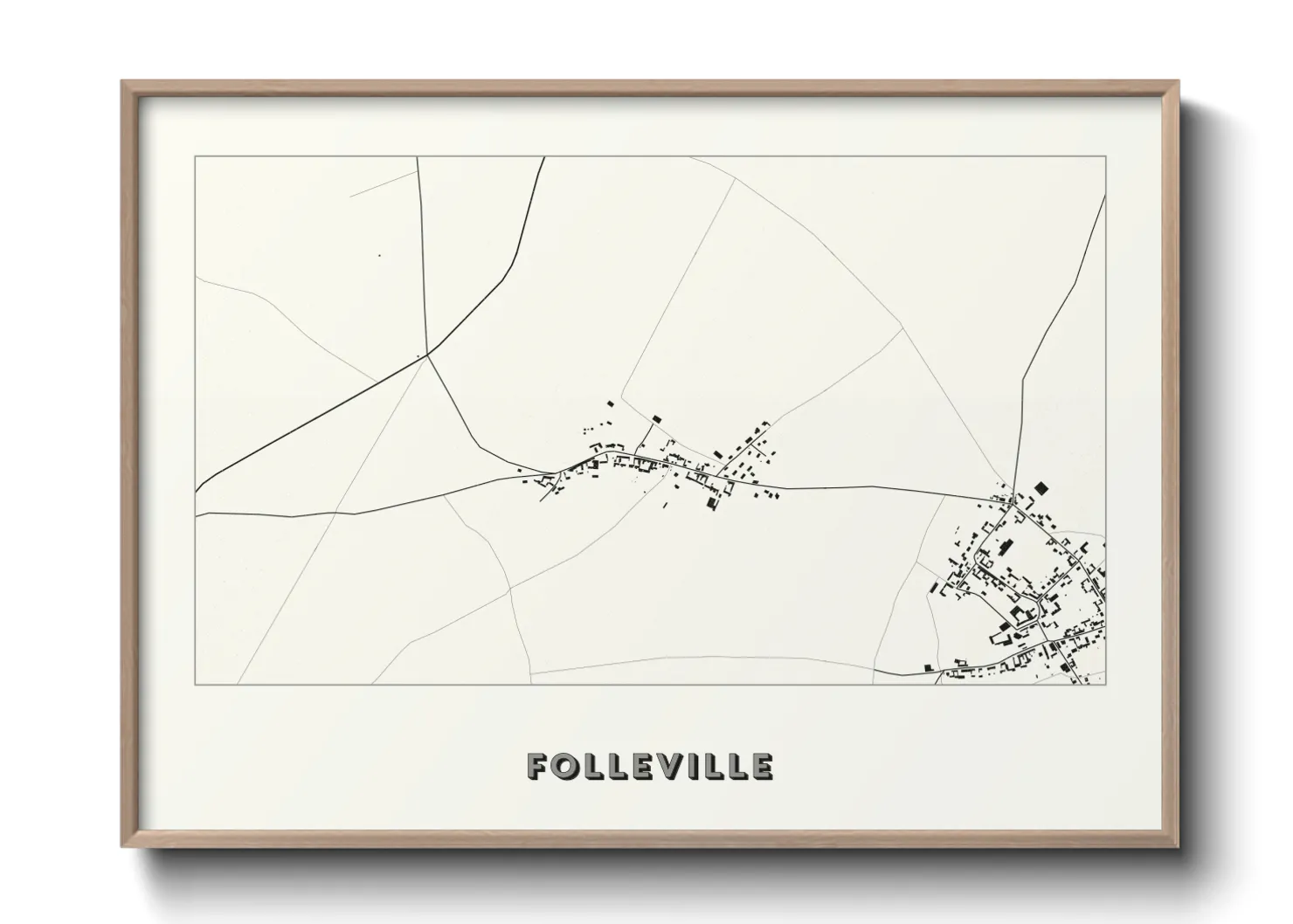 Une affiche de carte sur Folleville