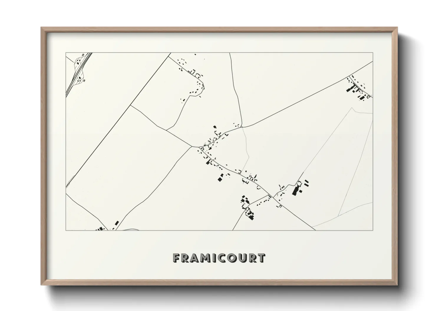Une affiche de carte sur Framicourt
