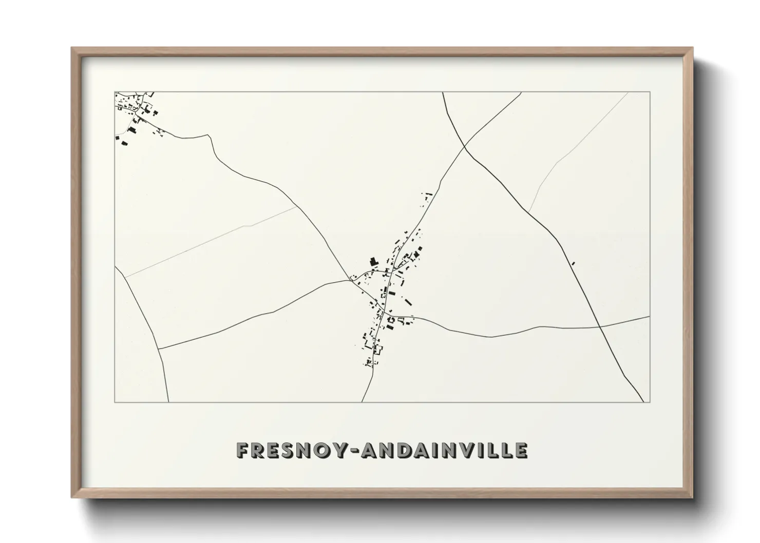 Une affiche de carte sur Fresnoy-Andainville