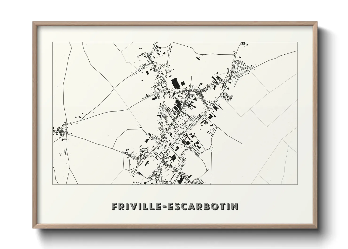 Une affiche de carte sur Friville-Escarbotin