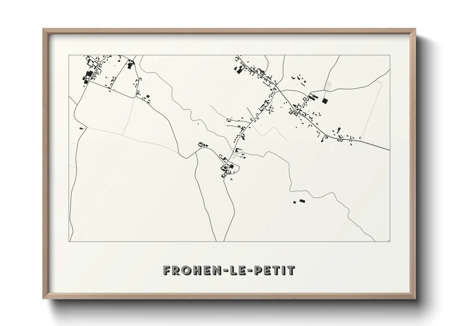 Une affiche de carte sur Frohen-le-Petit