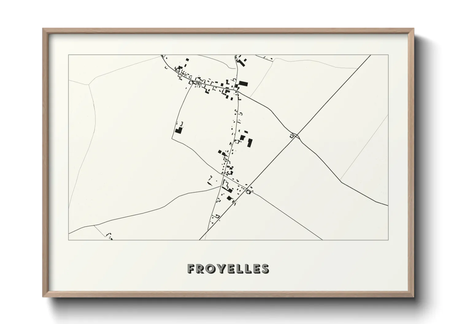 Une affiche de carte sur Froyelles