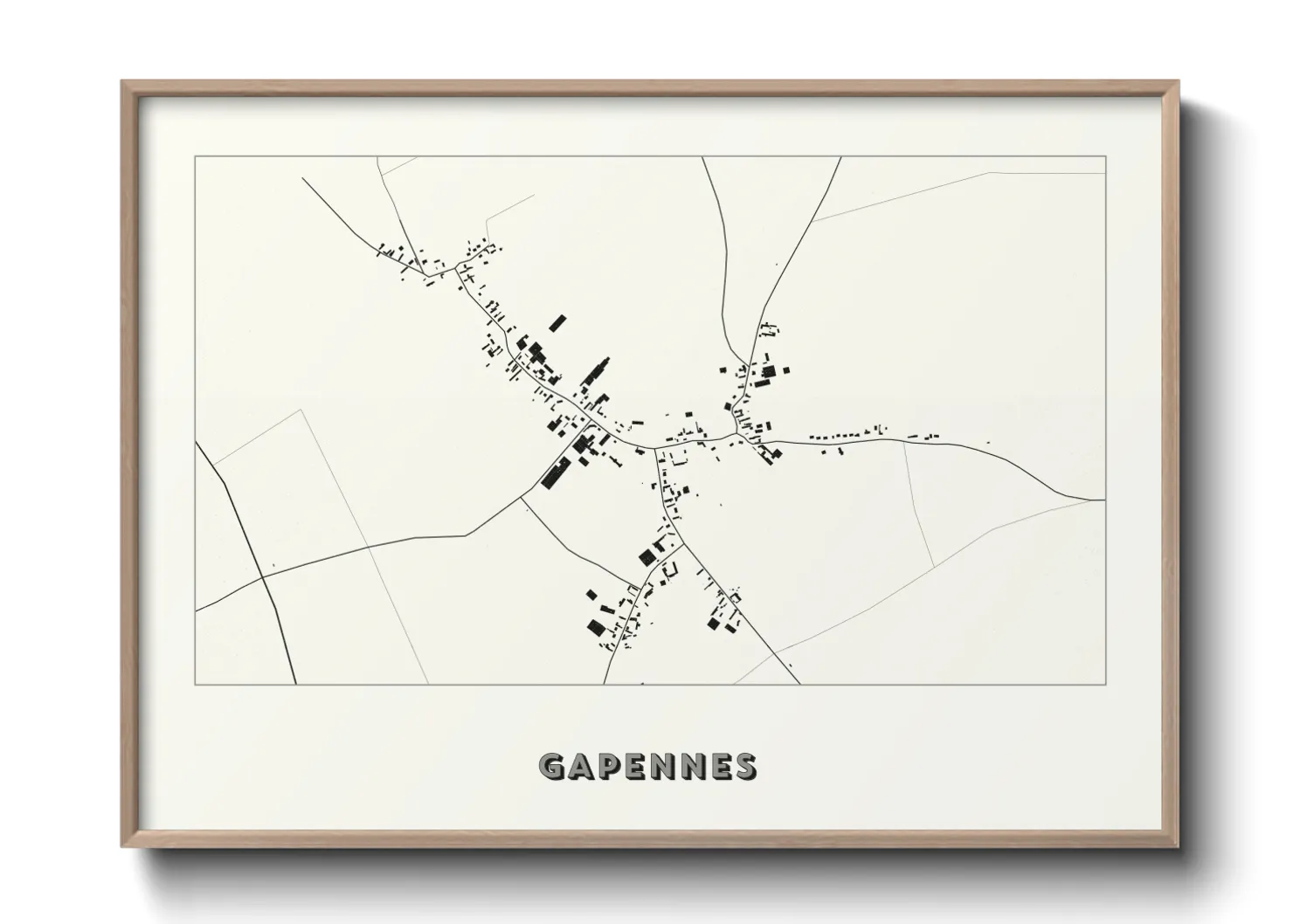 Une affiche de carte sur Gapennes