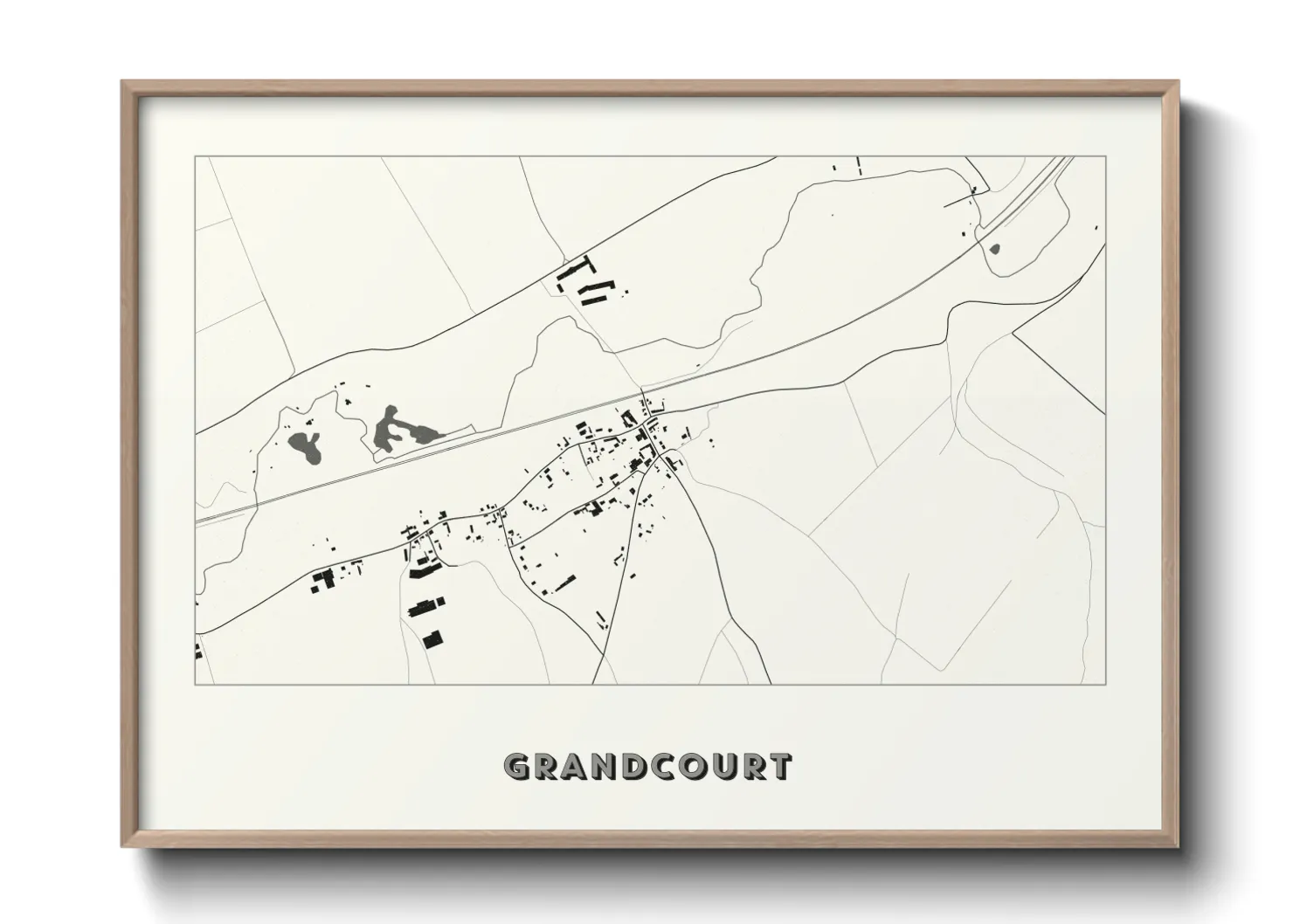 Une affiche de carte sur Grandcourt