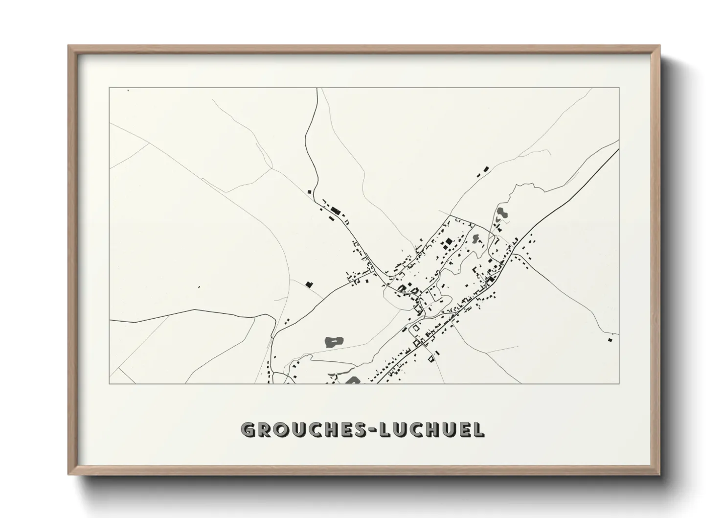 Une affiche de carte sur Grouches-Luchuel