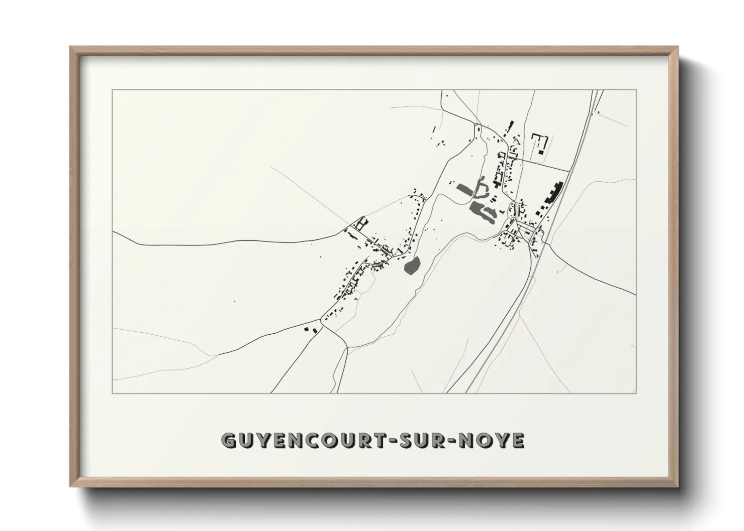 Une affiche de carte sur Guyencourt-sur-Noye