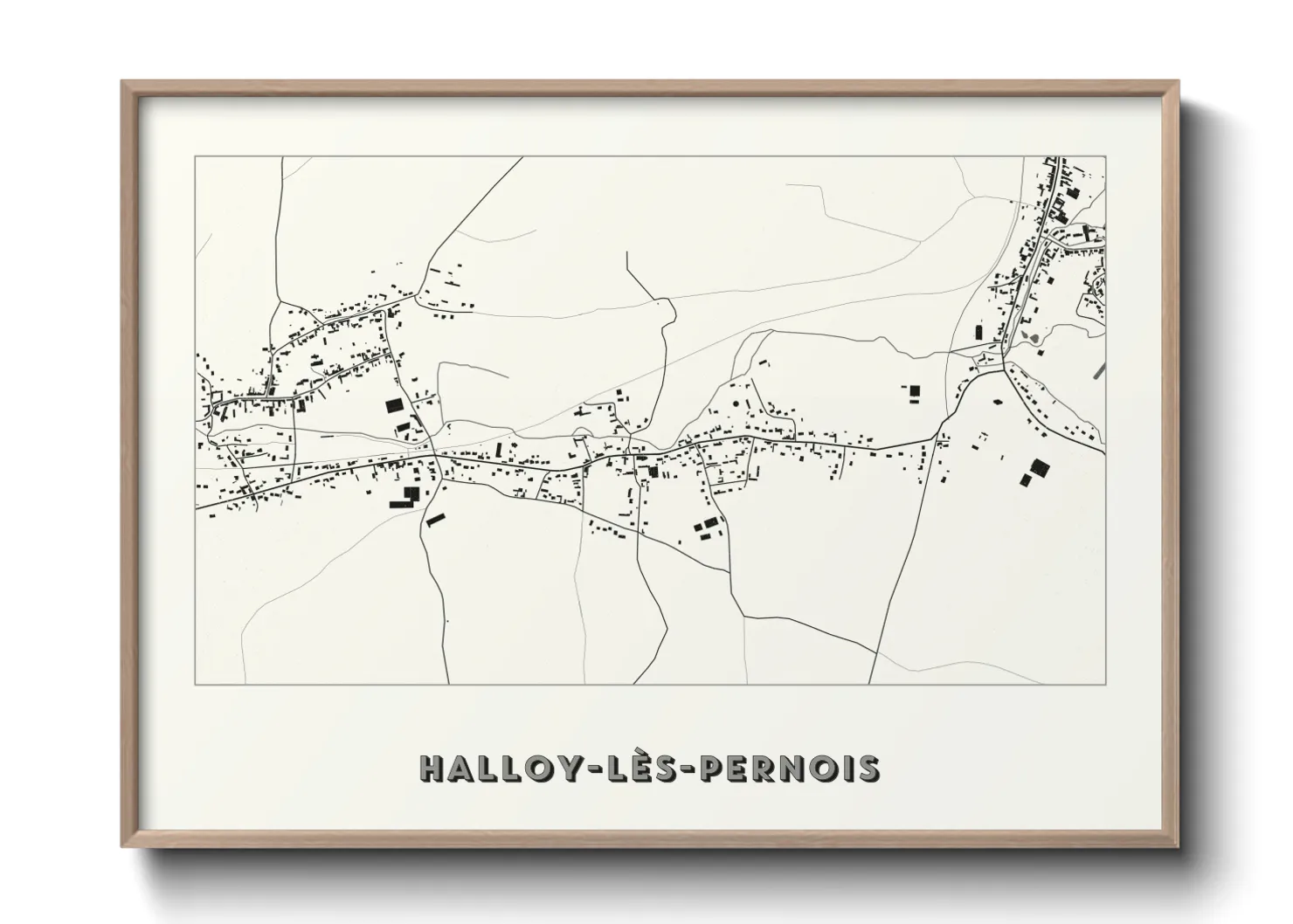 Une affiche de carte sur Halloy-lès-Pernois