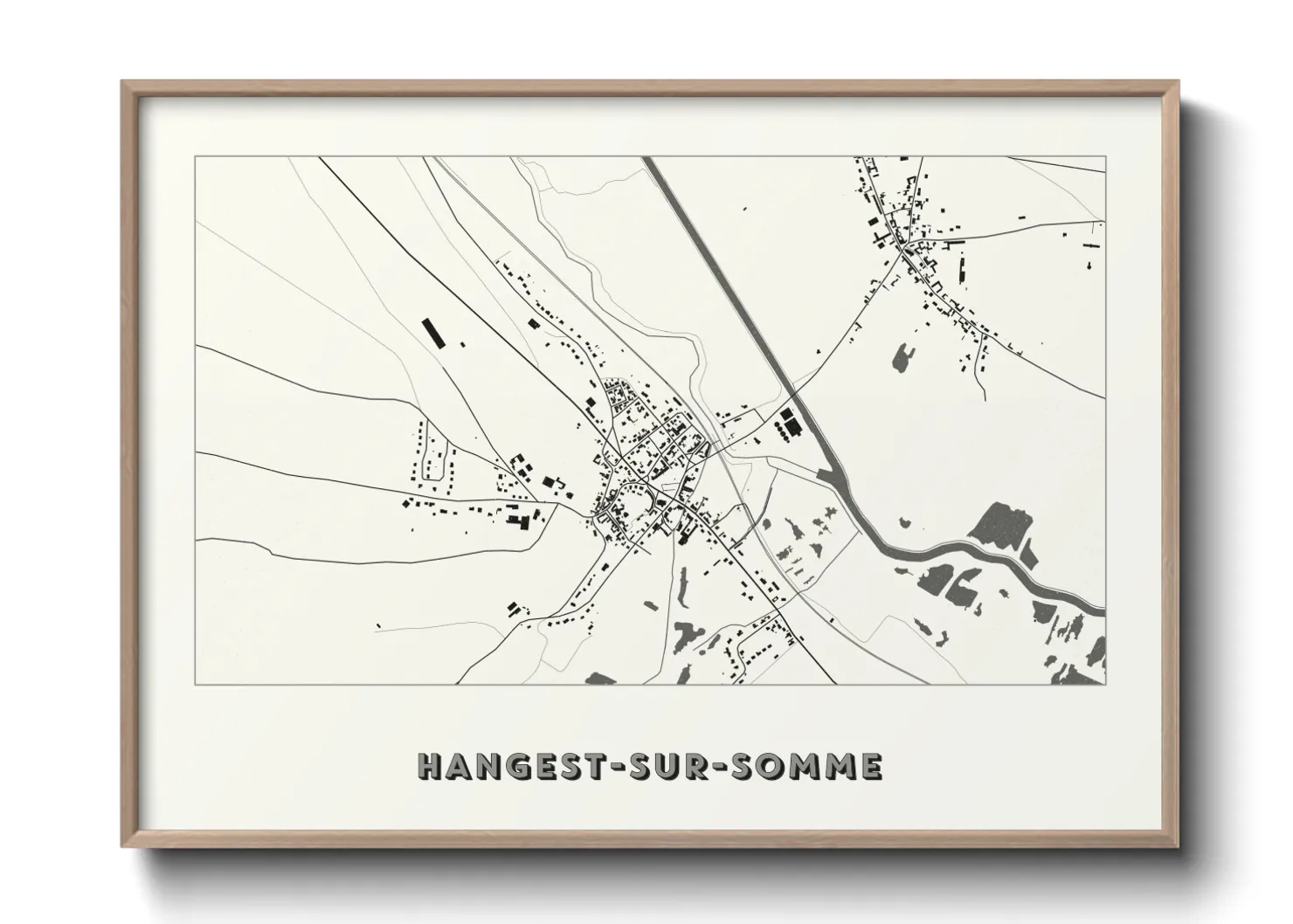 Une affiche de carte sur Hangest-sur-Somme