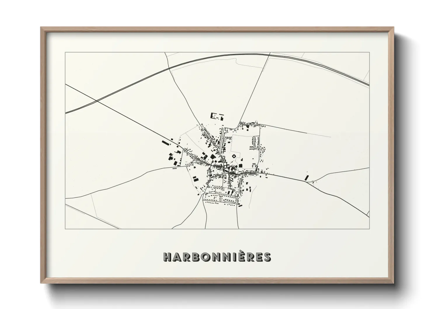 Une affiche de carte sur Harbonnières