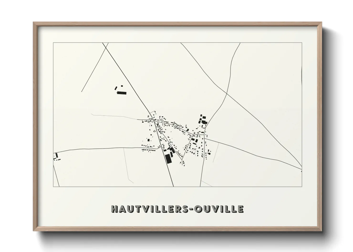 Une affiche de carte sur Hautvillers-Ouville