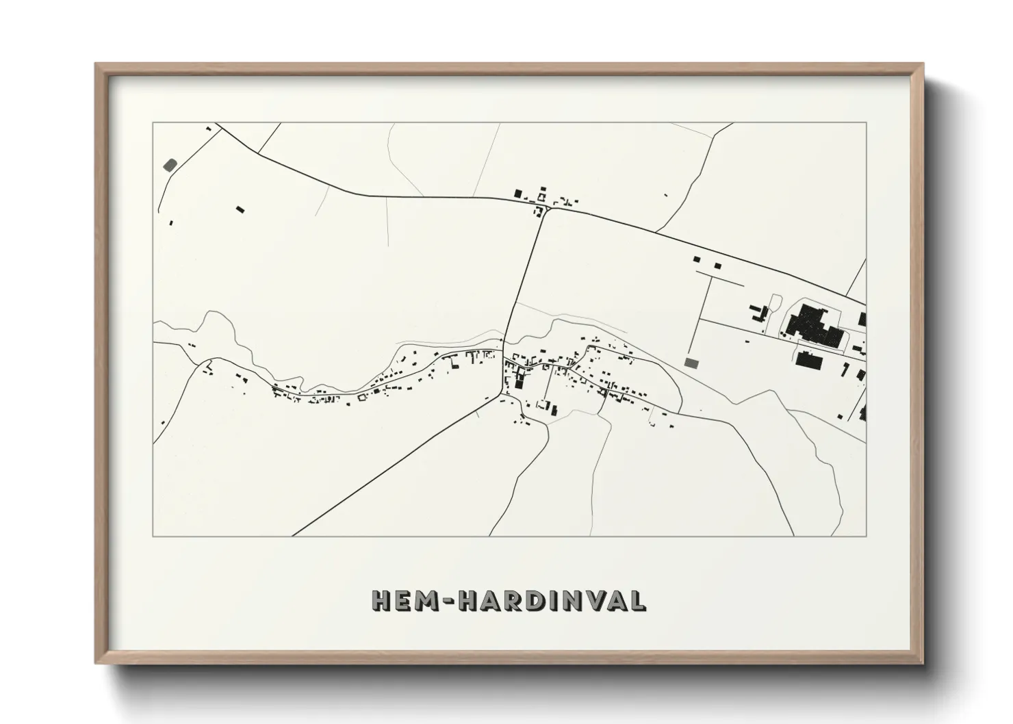 Une affiche de carte sur Hem-Hardinval