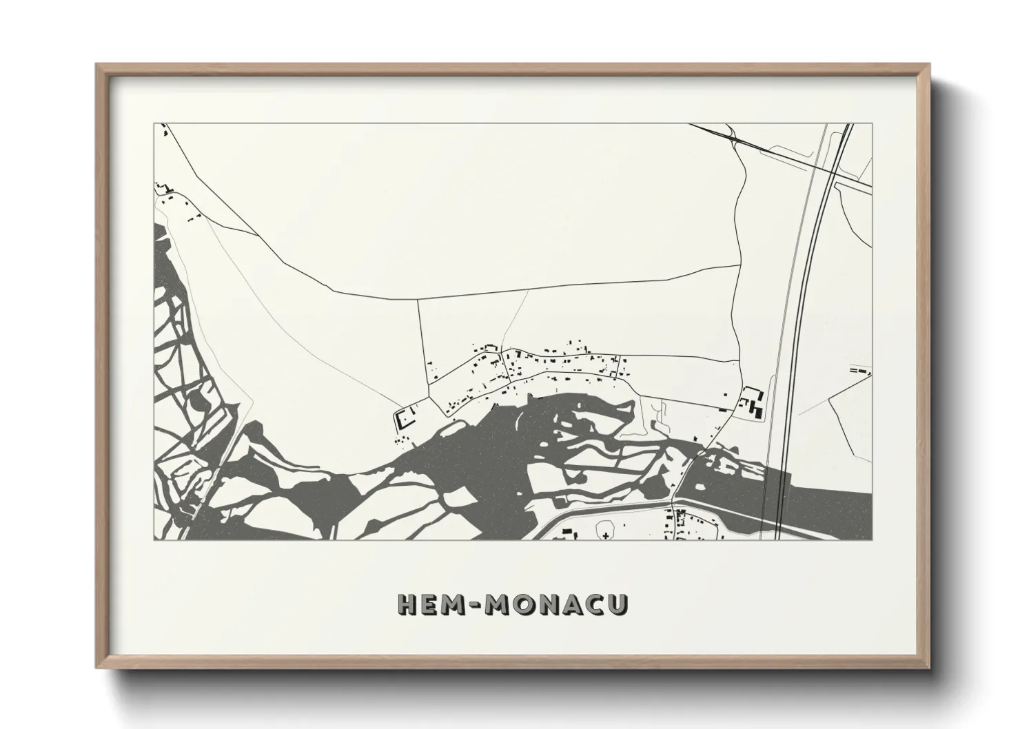 Une affiche de carte sur Hem-Monacu