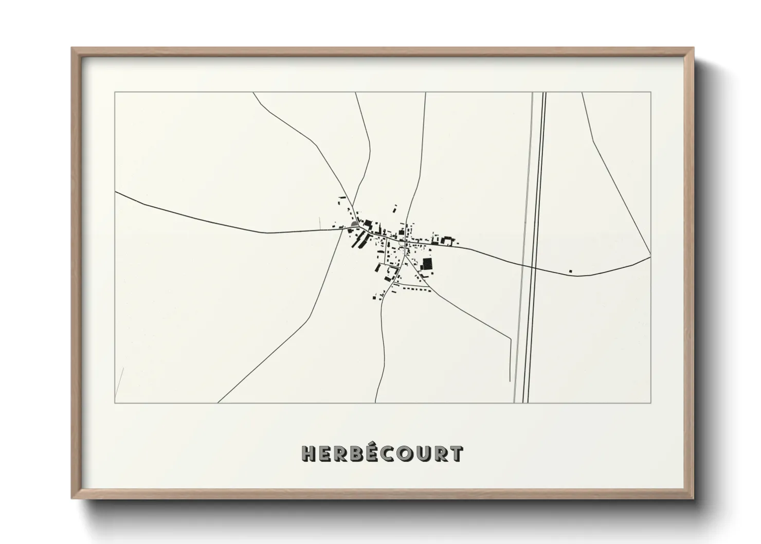 Une affiche de carte sur Herbécourt