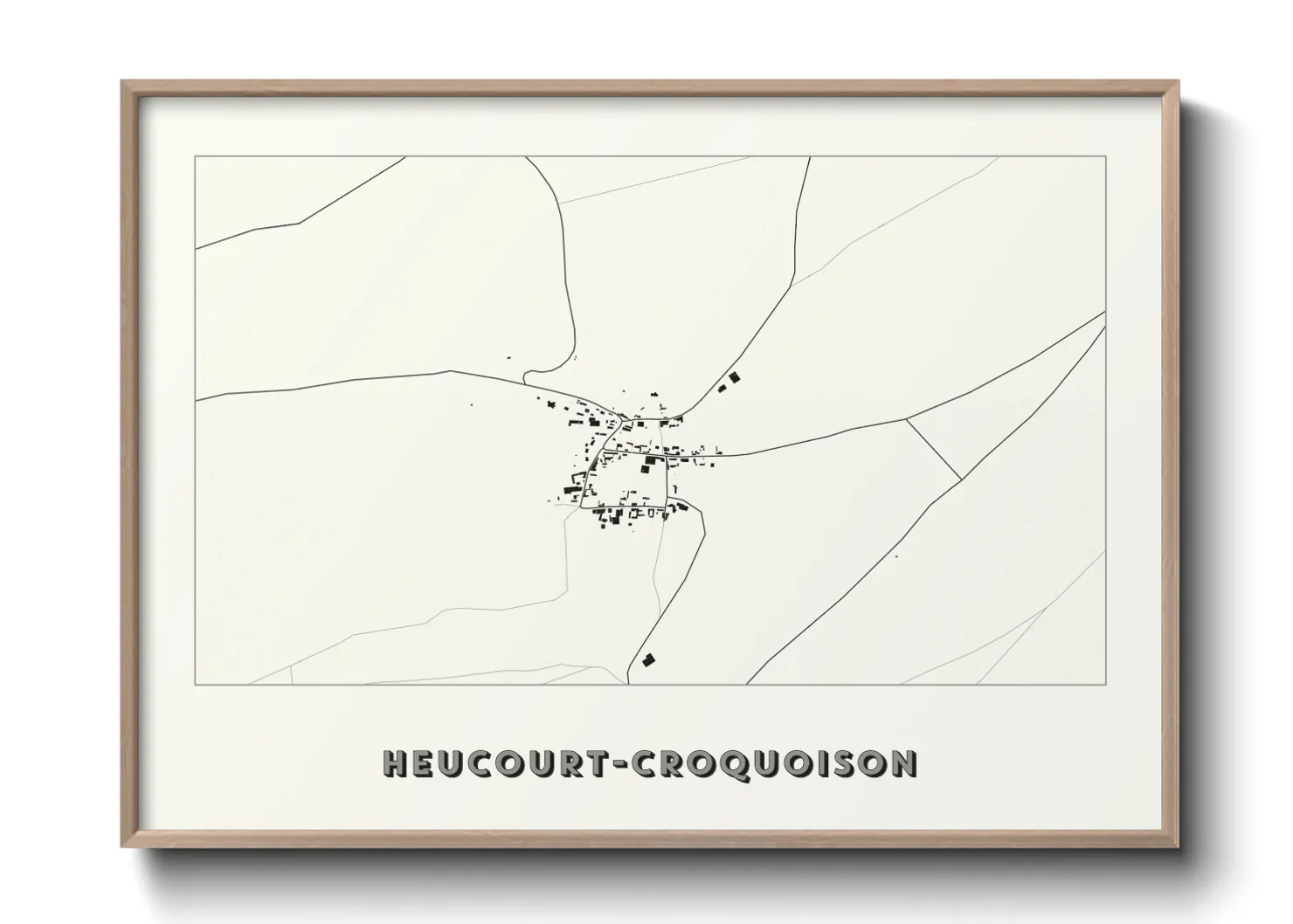 Une affiche de carte sur Heucourt-Croquoison