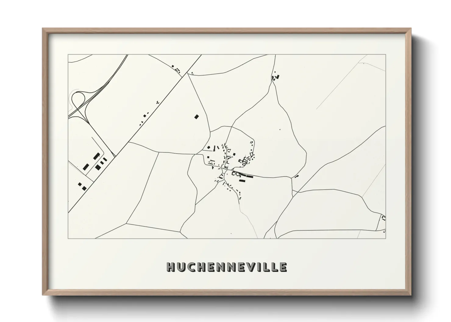 Une affiche de carte sur Huchenneville