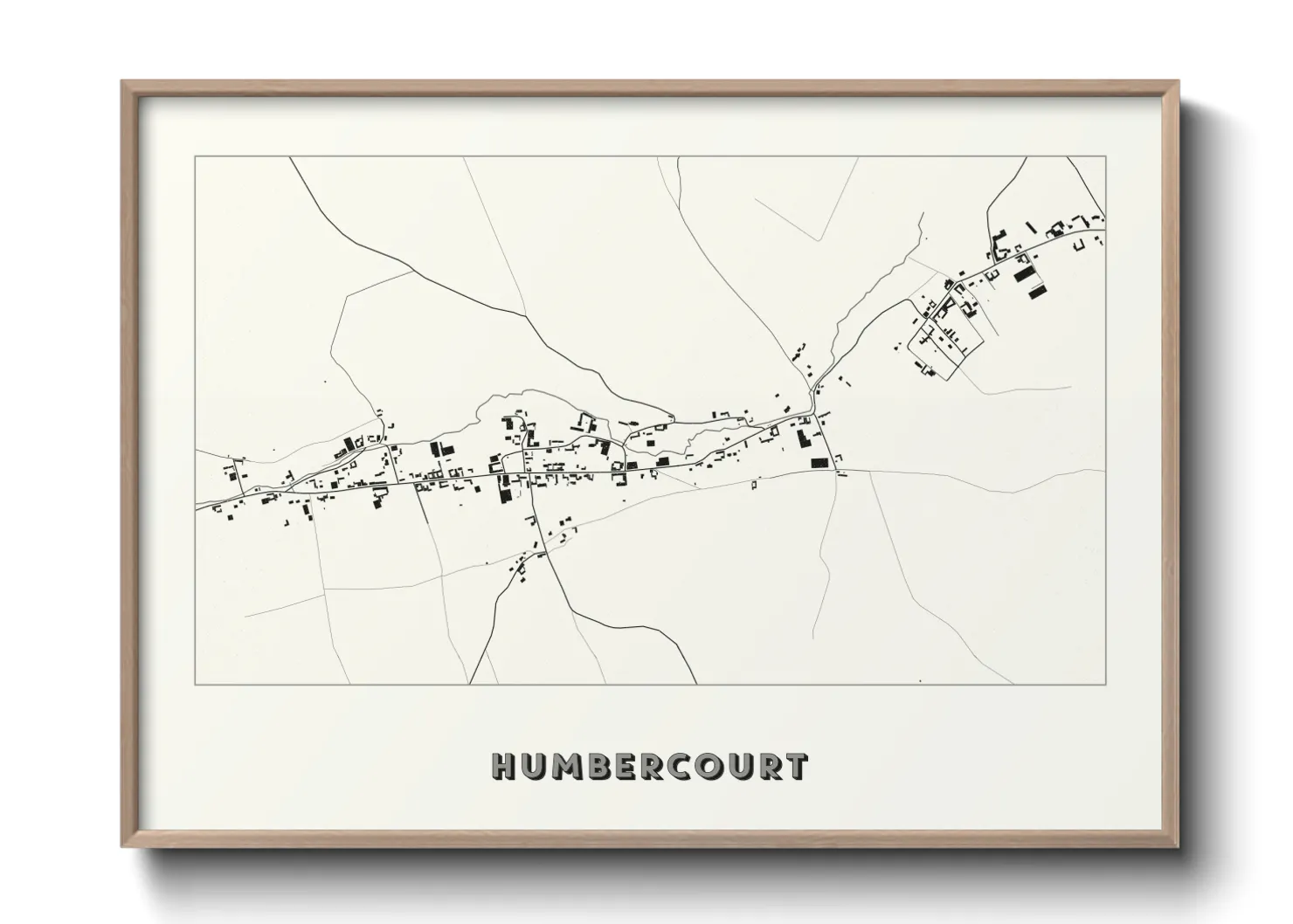Une affiche de carte sur Humbercourt