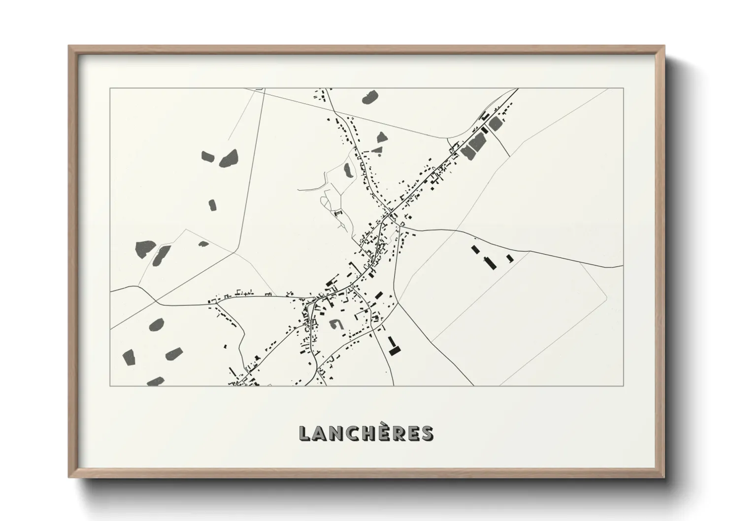 Une affiche de carte sur Lanchères