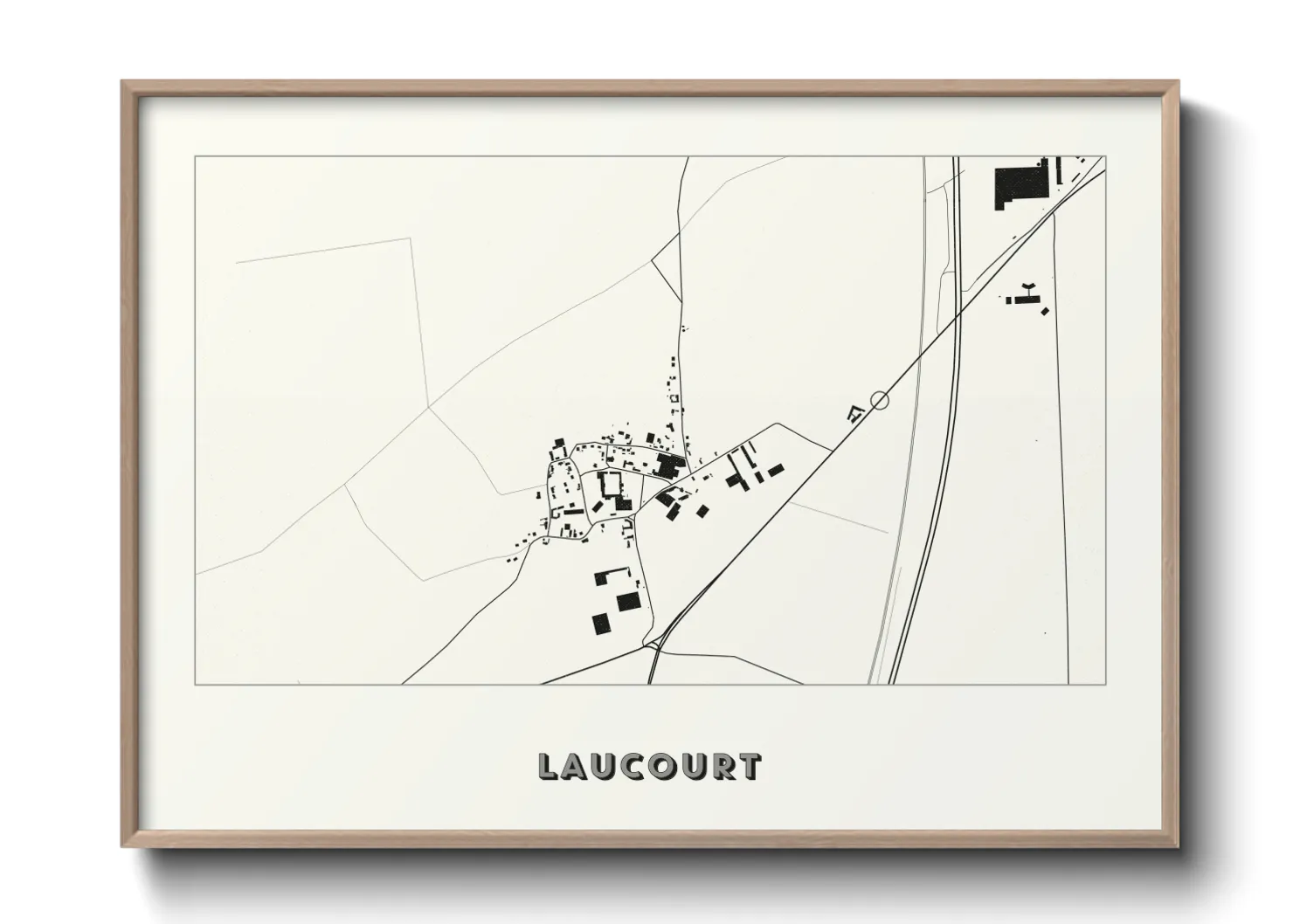 Une affiche de carte sur Laucourt