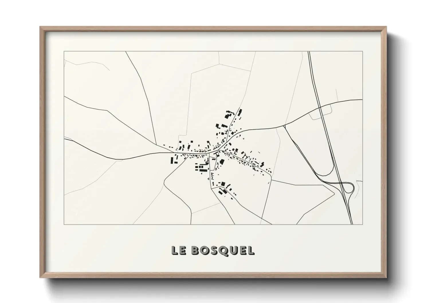 Une affiche de carte sur Le Bosquel