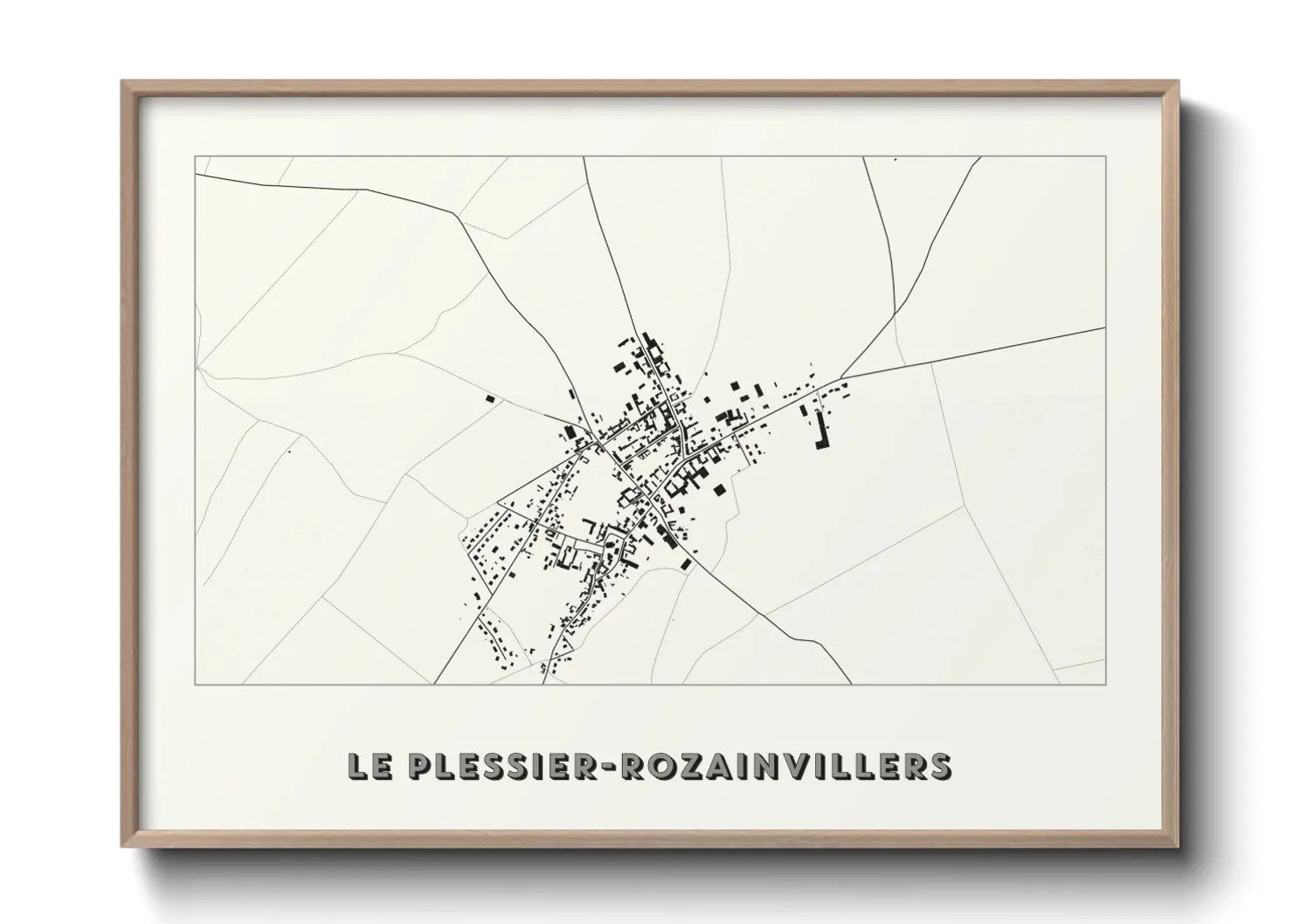 Une affiche de carte sur Le Plessier-Rozainvillers