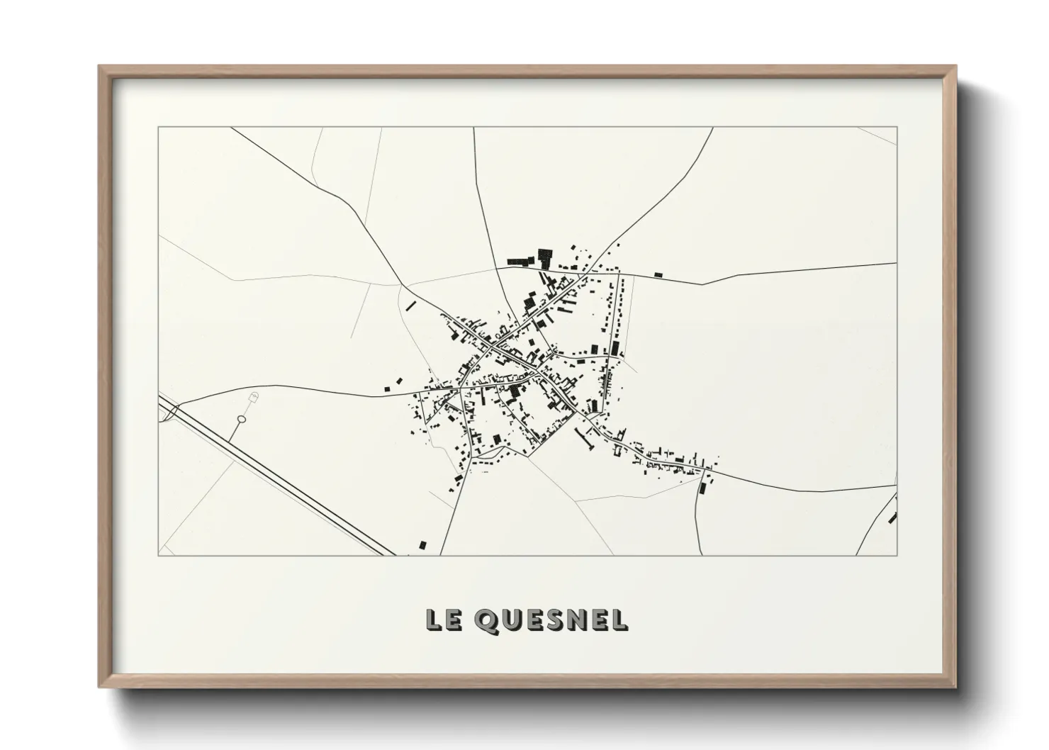 Une affiche de carte sur Le Quesnel