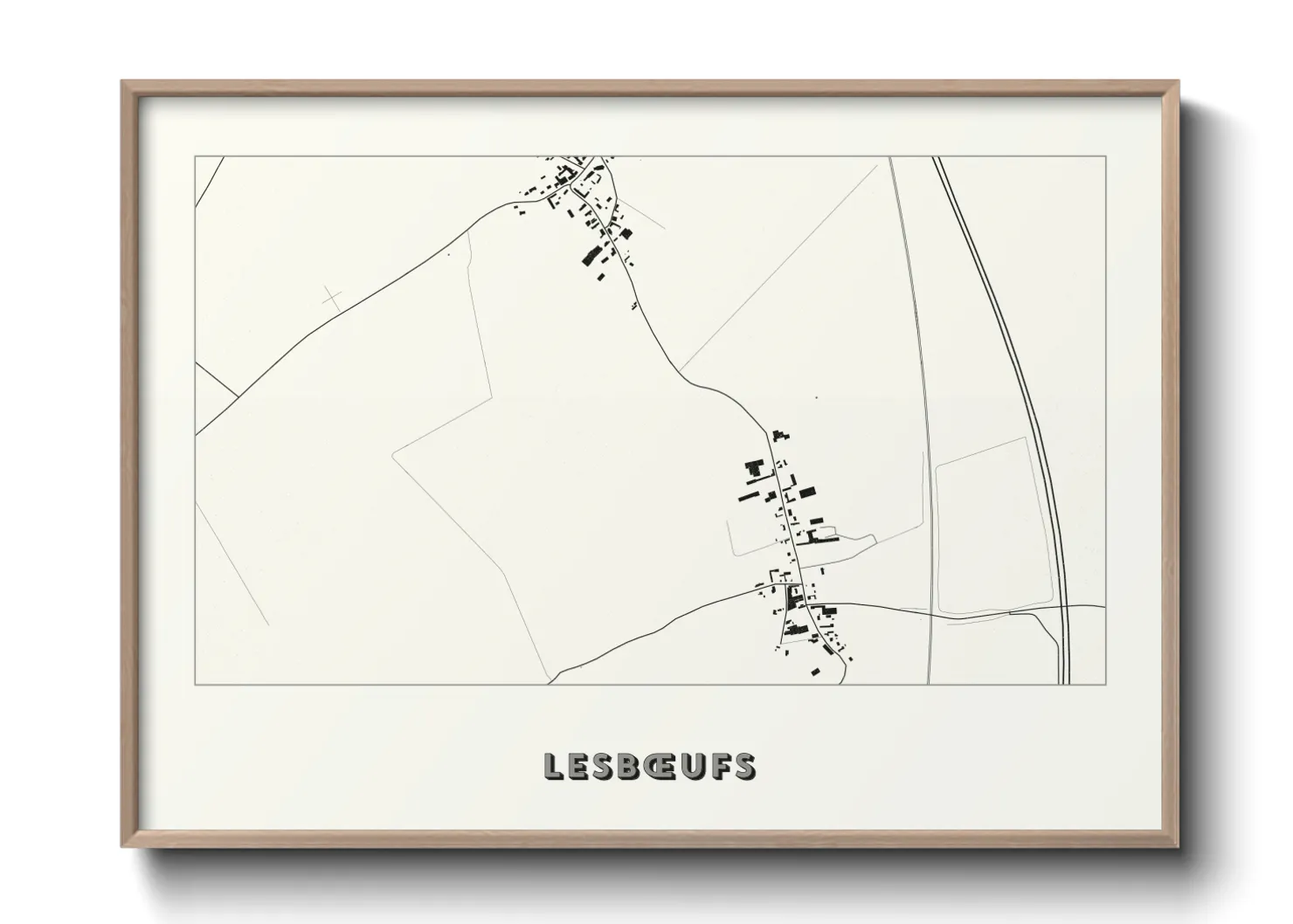 Une affiche de carte sur Lesbœufs