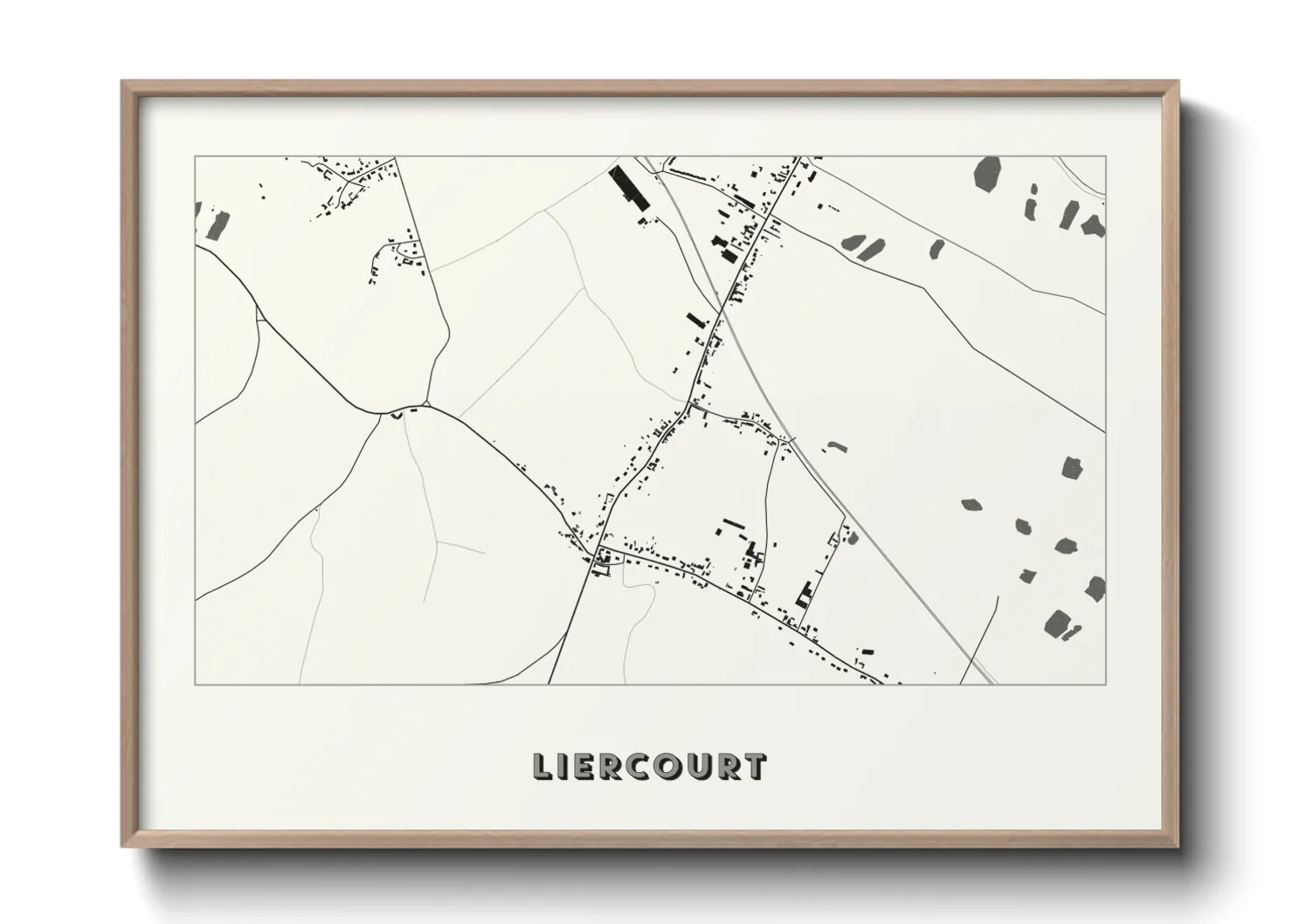 Une affiche de carte sur Liercourt