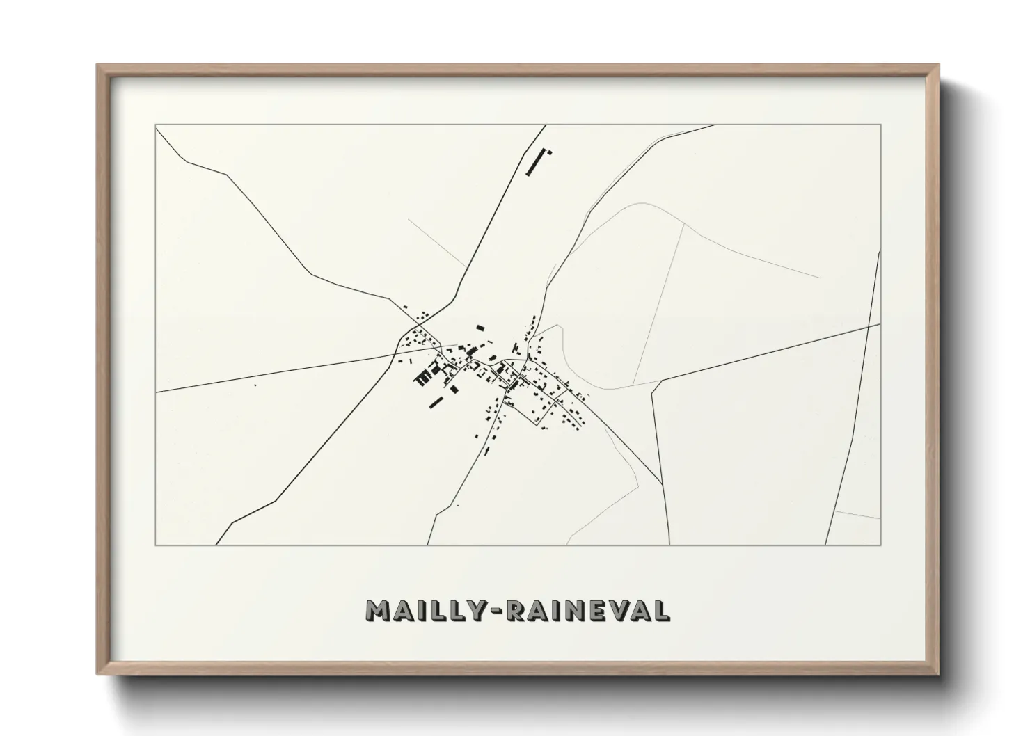 Une affiche de carte sur Mailly-Raineval