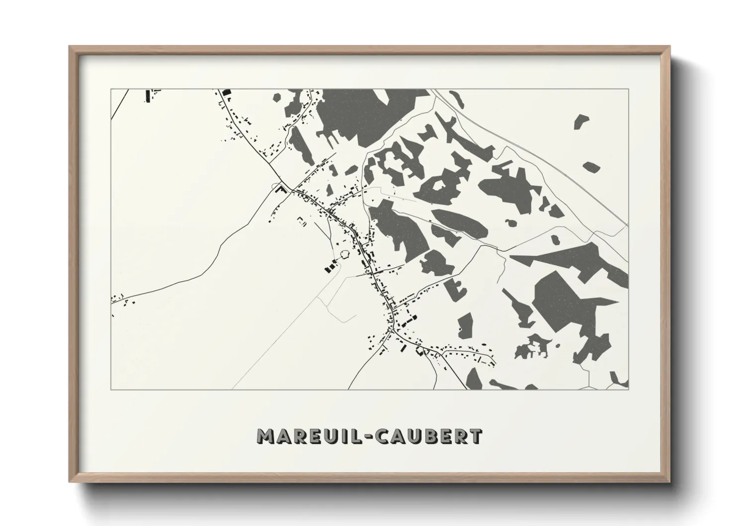 Une affiche de carte sur Mareuil-Caubert