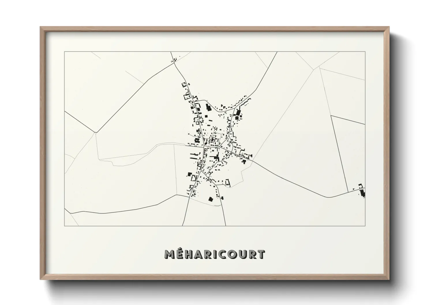Une affiche de carte sur Méharicourt