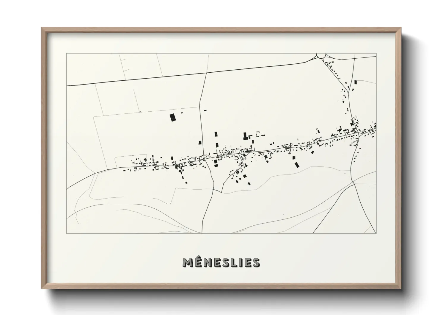 Une affiche de carte sur Méneslies