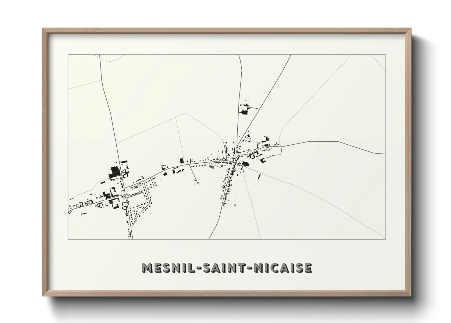 Une affiche de carte sur Mesnil-Saint-Nicaise
