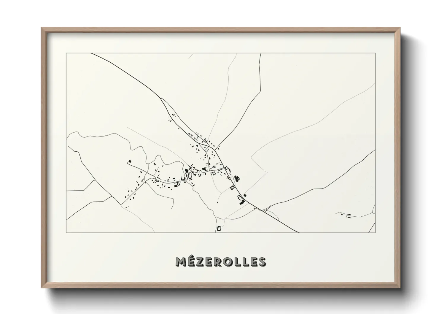 Une affiche de carte sur Mézerolles