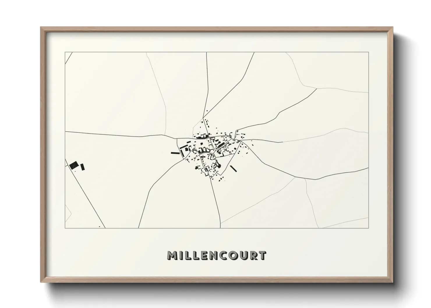 Une affiche de carte sur Millencourt