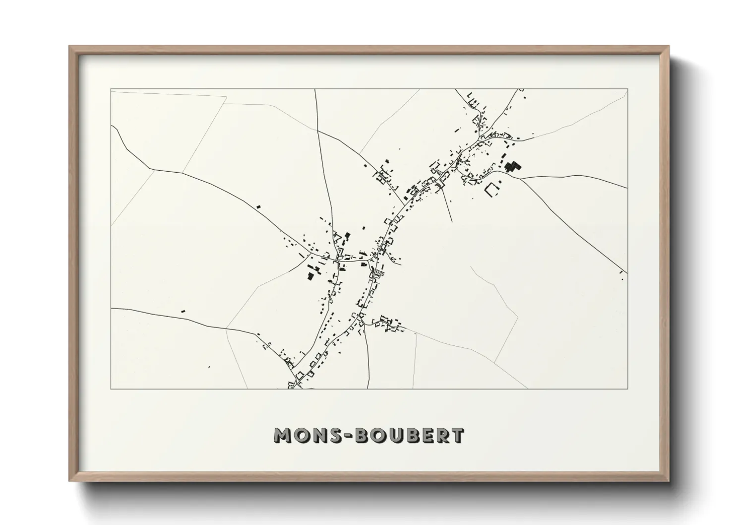 Une affiche de carte sur Mons-Boubert