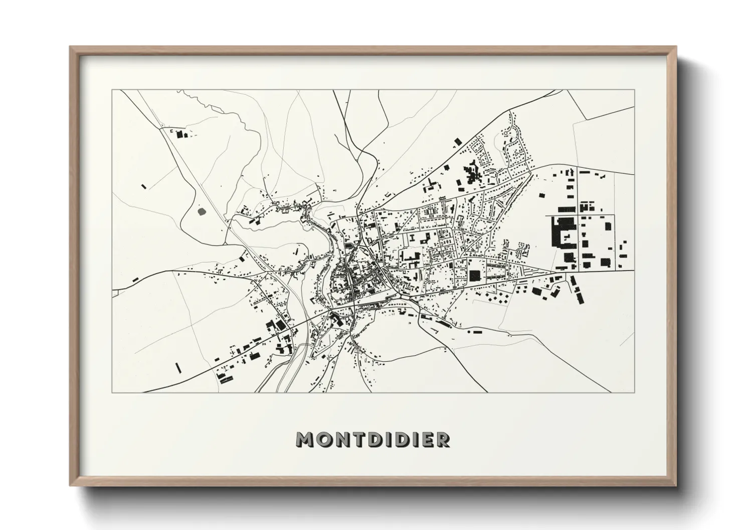 Une affiche de carte sur Montdidier
