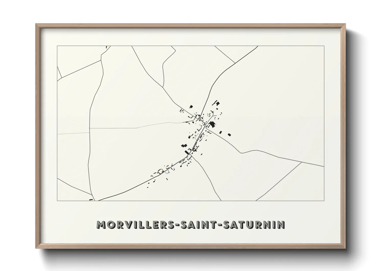 Une affiche de carte sur Morvillers-Saint-Saturnin