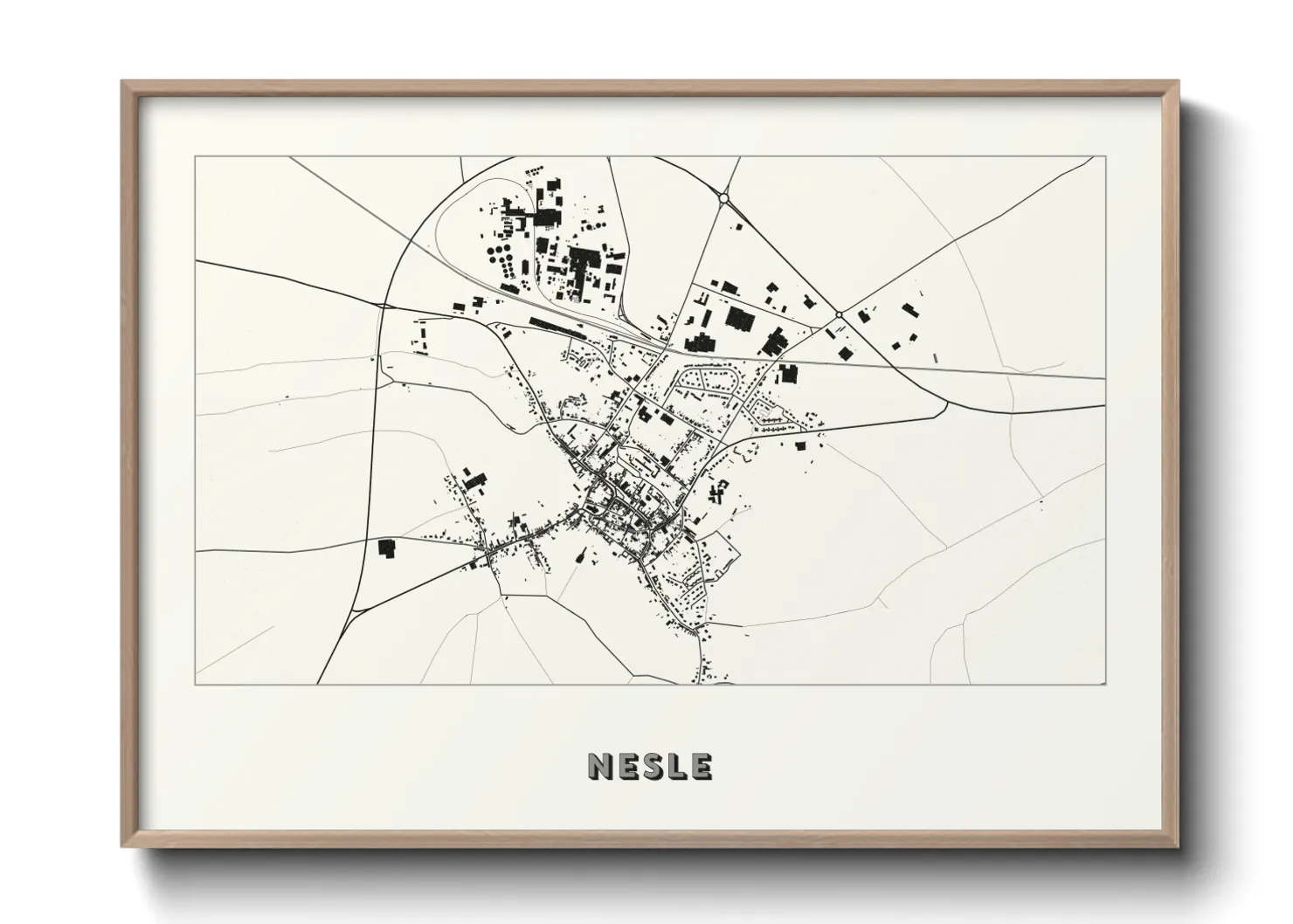Une affiche de carte sur Nesle