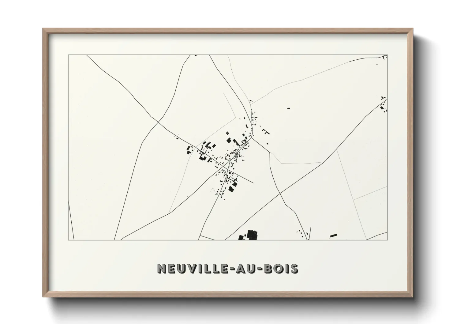 Une affiche de carte sur Neuville-au-Bois