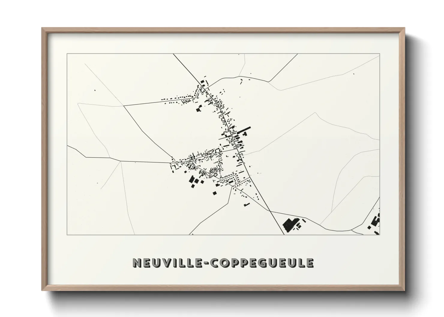 Une affiche de carte sur Neuville-Coppegueule