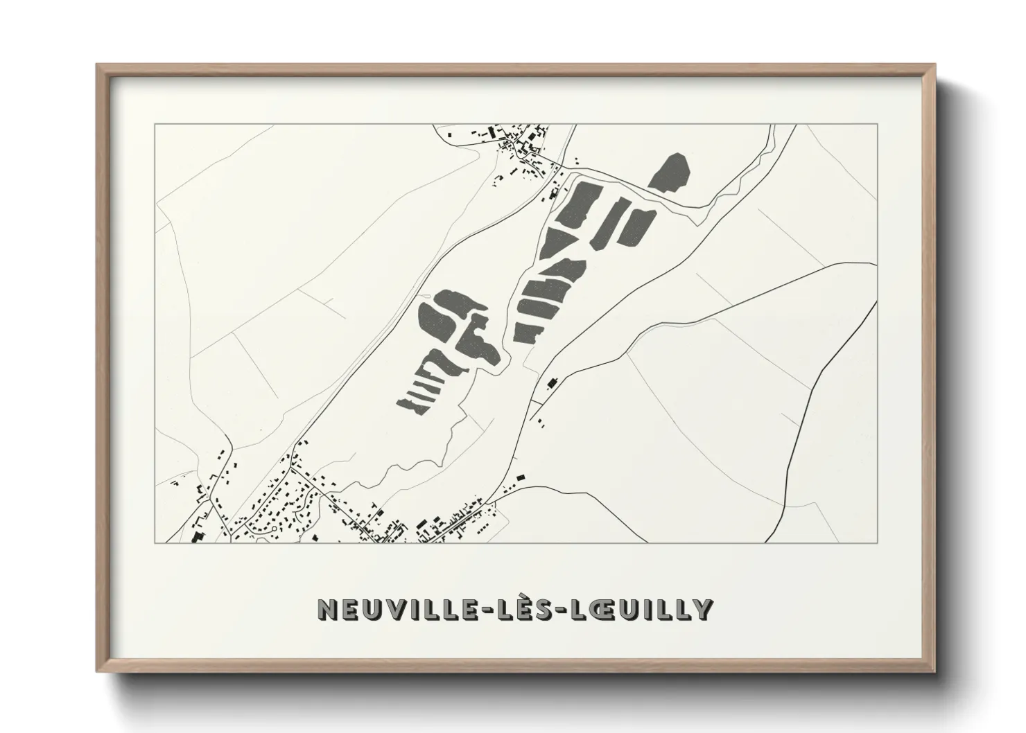 Une affiche de carte sur Neuville-lès-Lœuilly