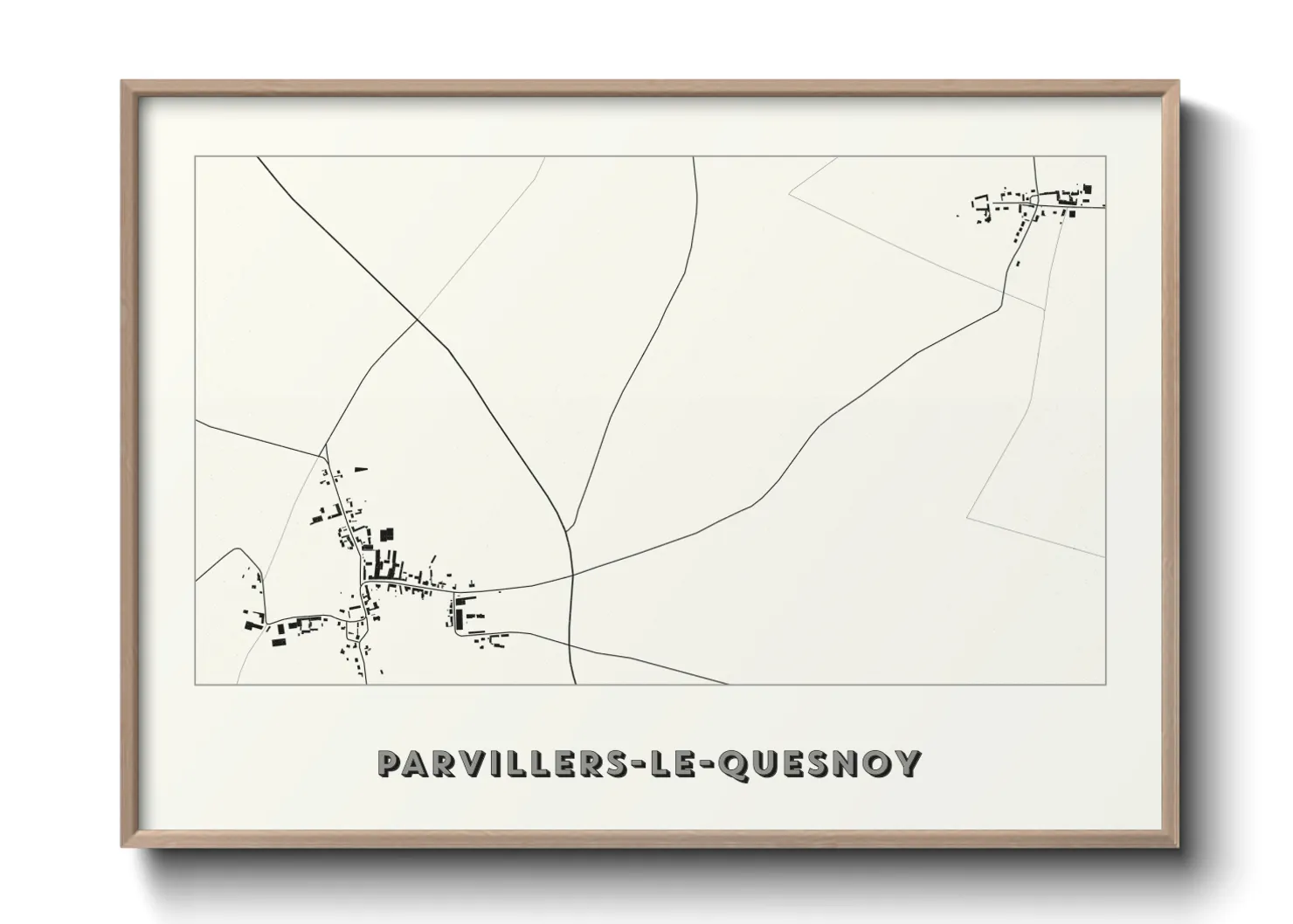Une affiche de carte sur Parvillers-le-Quesnoy