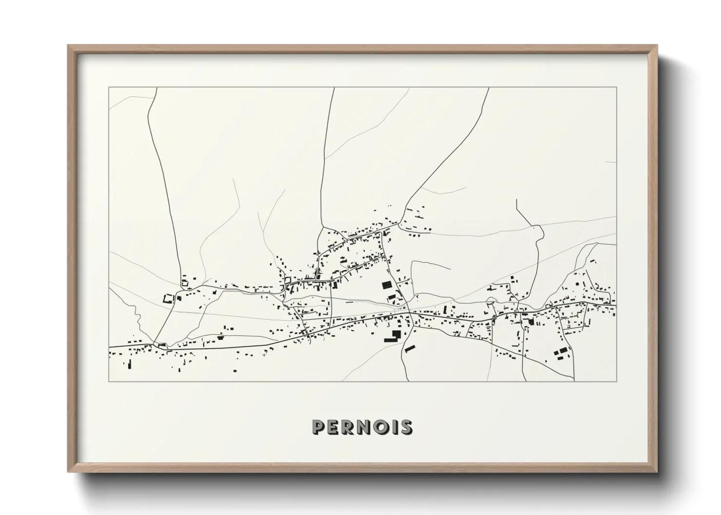 Une affiche de carte sur Pernois