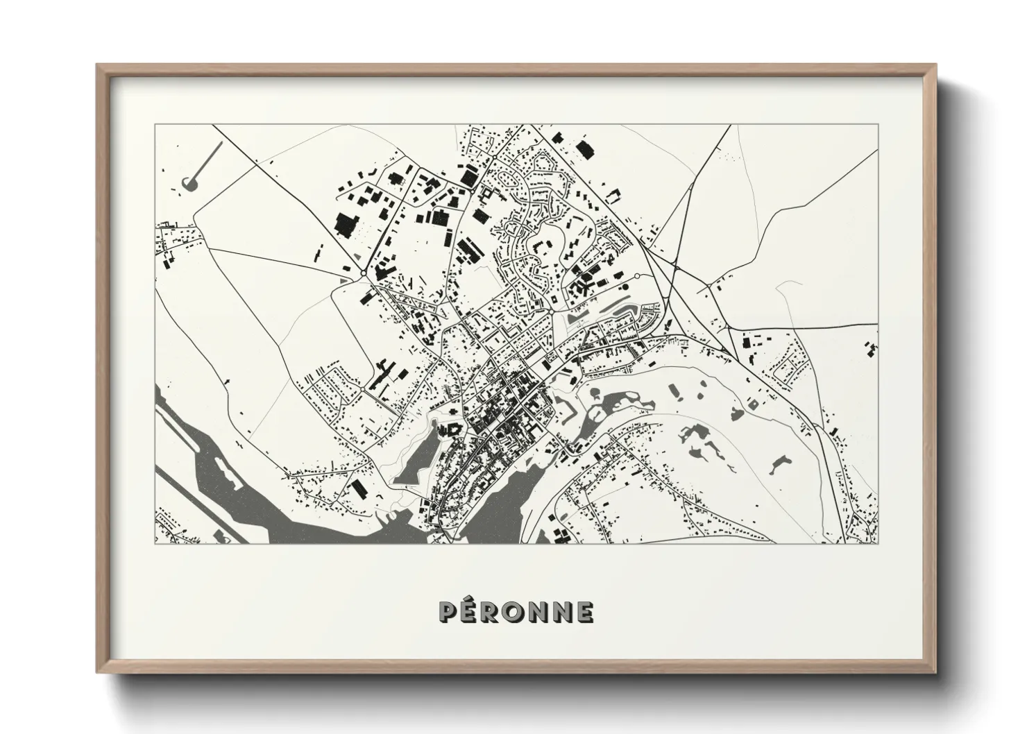 Une affiche de carte sur Péronne