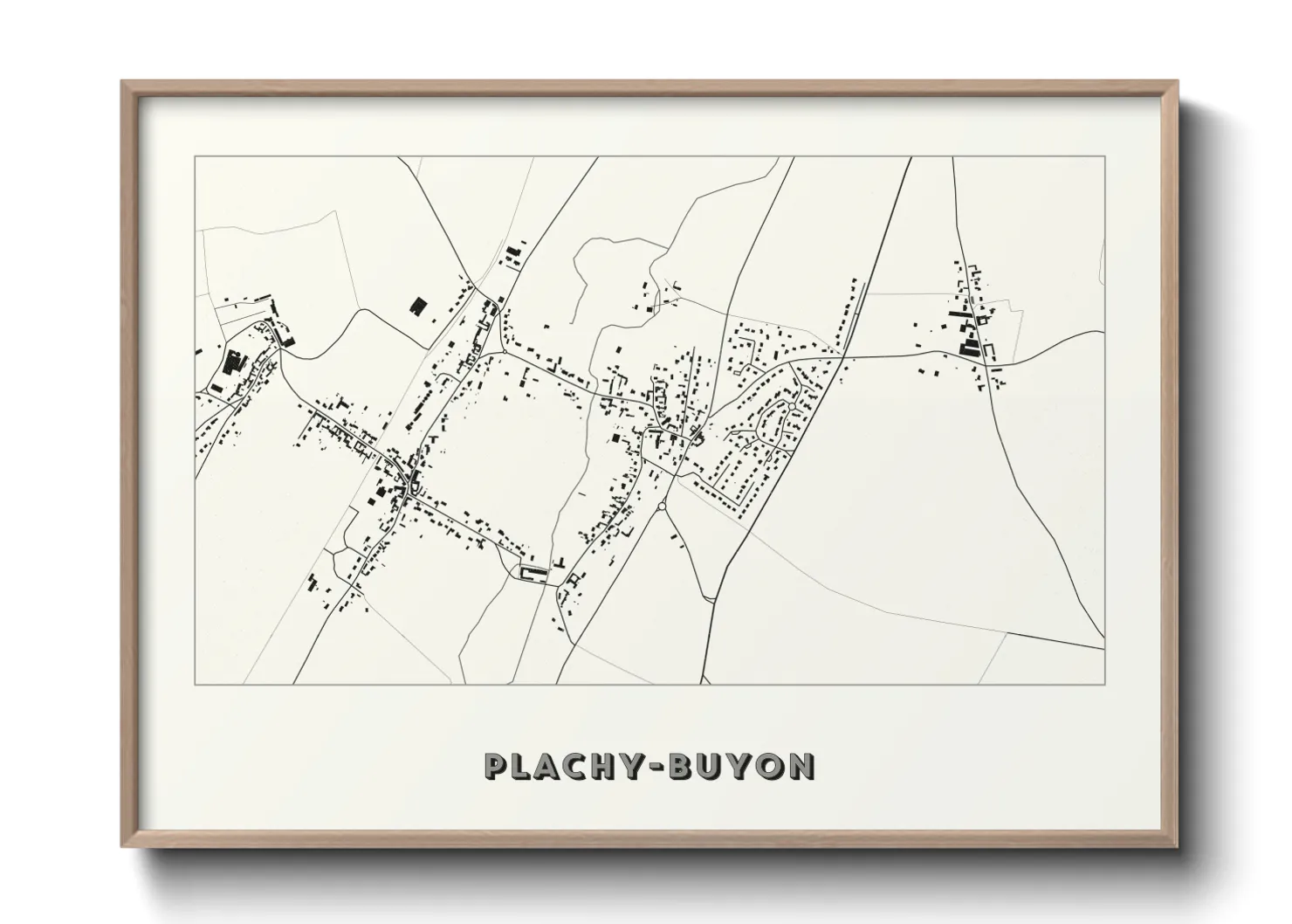 Une affiche de carte sur Plachy-Buyon