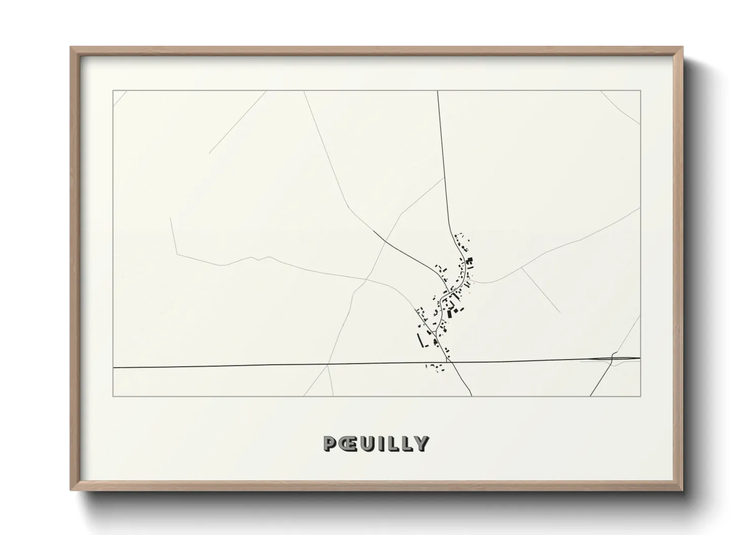 Une affiche de carte sur Pœuilly