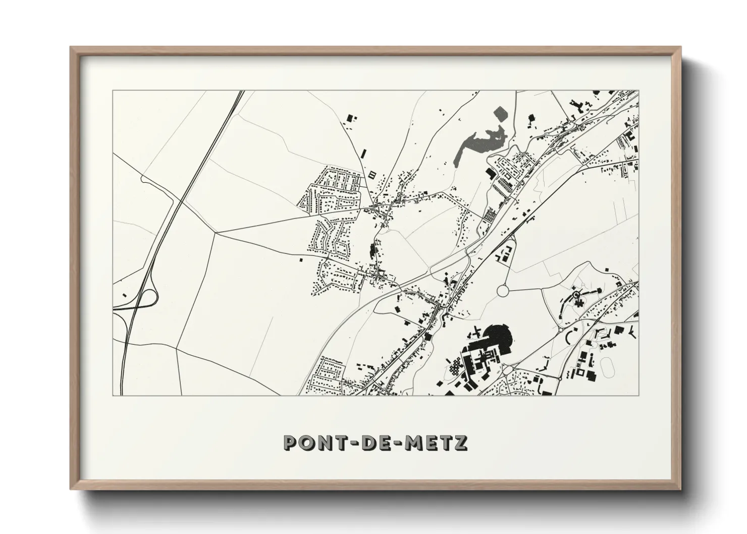 Une affiche de carte sur Pont-de-Metz