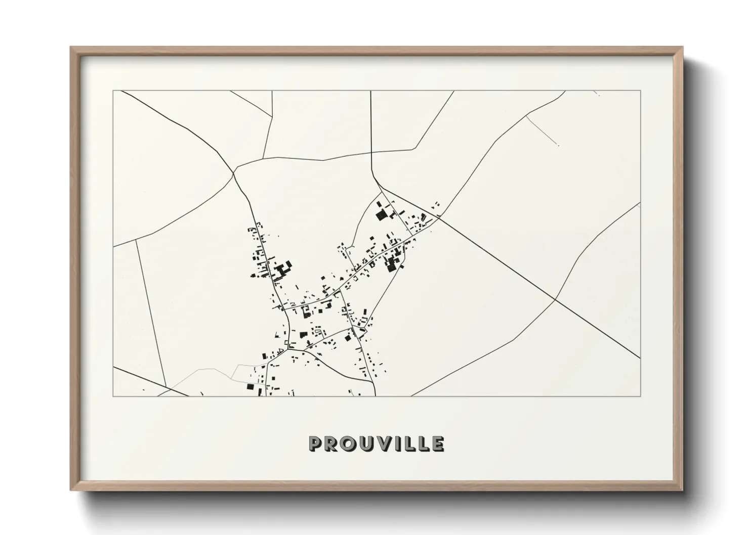 Une affiche de carte sur Prouville