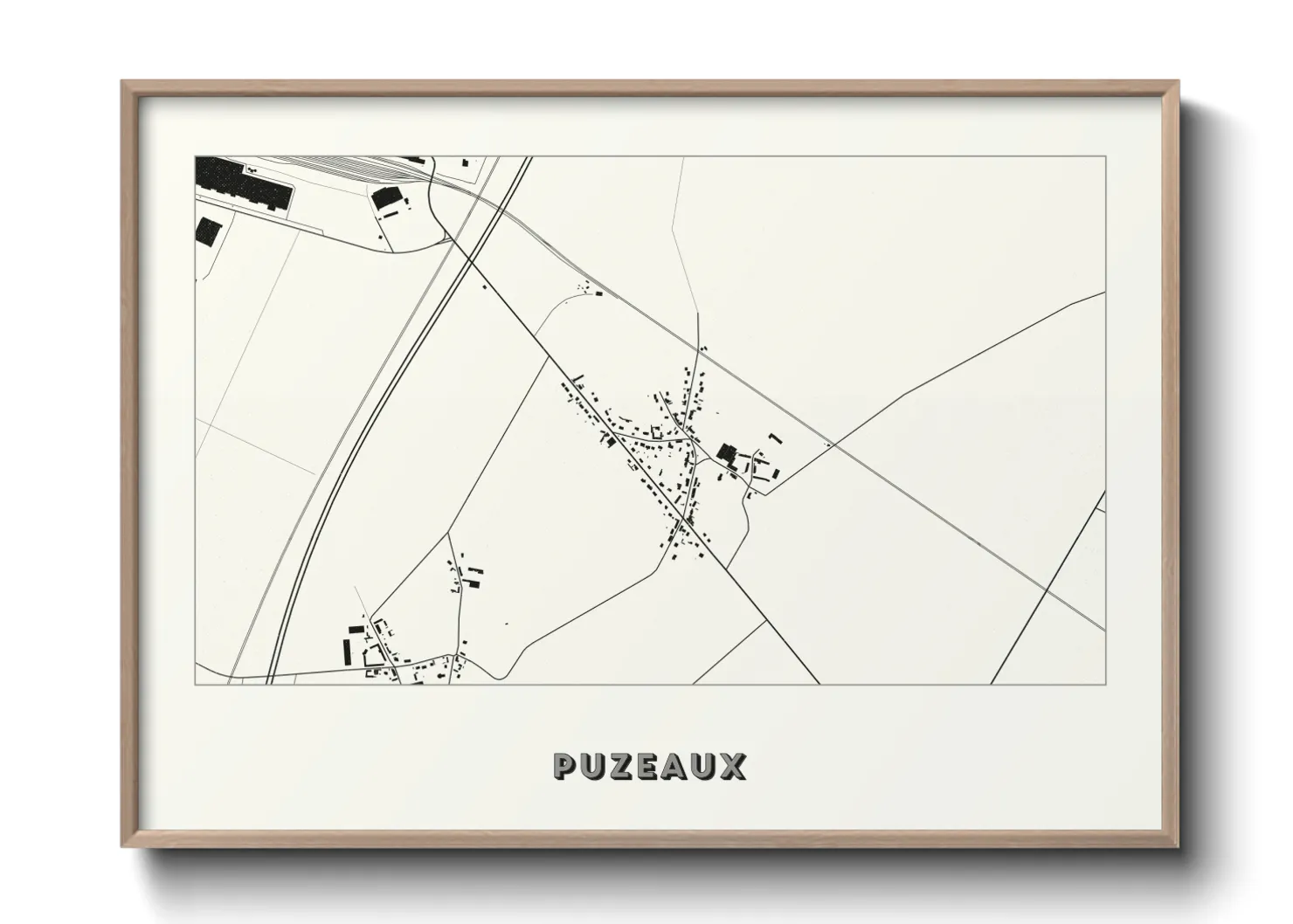 Une affiche de carte sur Puzeaux