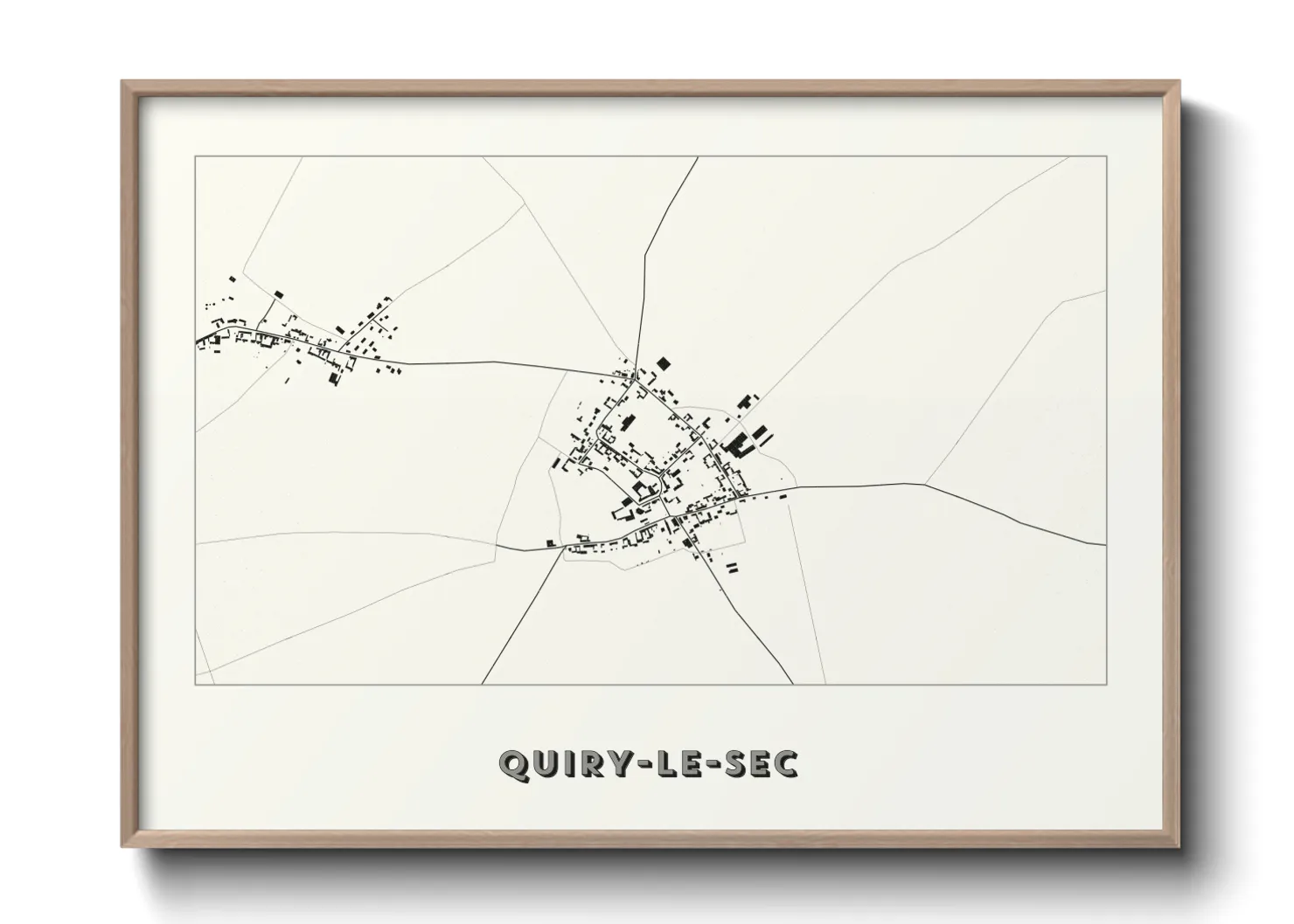 Une affiche de carte sur Quiry-le-Sec